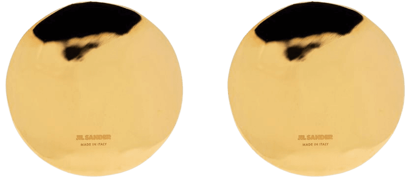 Jil Sander hammered-effect oversized disc earrings