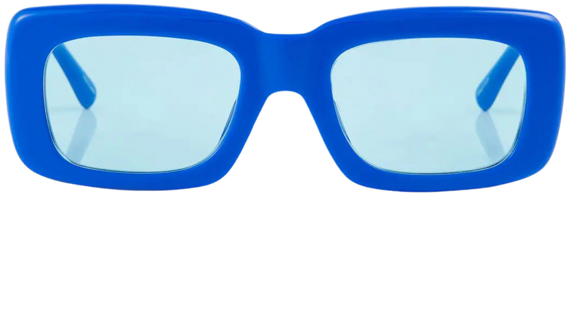 X Linda Farrow Marfa Rectangular Sunglasses in Blue - The Attico | Mytheresa