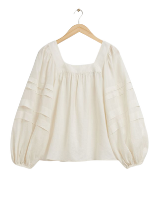 Pleated Sleeve Blouse - Ivory - Blouses - & Other Stories US