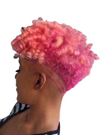 Short natural pink hair 1
