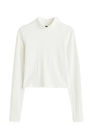 Long-sleeved Top - White - Ladies | H&M US
