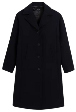 midnight blue wool Gillian coat | agnès b.