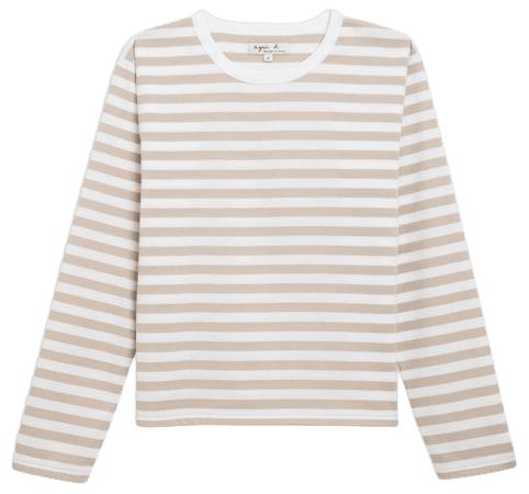 beige and white Lil Cool t-shirt with stripes