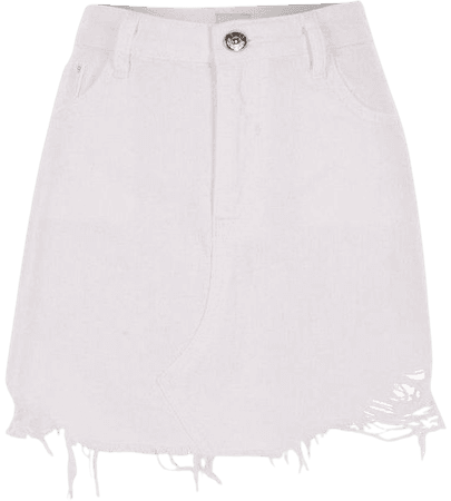Denim Skirt White