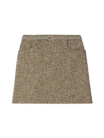 CHLOÉ Belted wool-blend tweed mini skirt | NET-A-PORTER