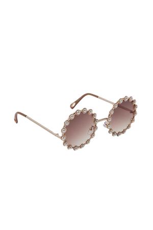 Maude Pearl Round Sunglasses | Urban Outfitters