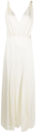 Saint Laurent Pleated Silk Maxi Dress - Farfetch