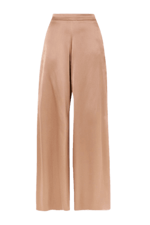 Sand Silk-charmeuse wide-leg pants | Cushnie | NET-A-PORTER