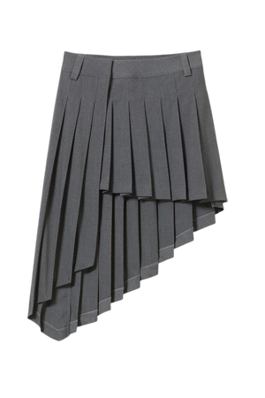 Skylar Pleated Midi Skirt - Dark grey - Weekday WW