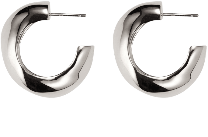 Celia Medium Sterling Silver Hoop Earrings By Agmes | Moda Operandi