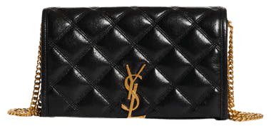 Saint Laurent Becky Diamond Quilted Leather Wallet on a Chain | Nordstrom