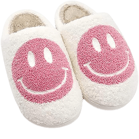 Amazon.com | PLMOKN Comfy Smiley Face Cozy Plush Warm Slide on House Slipper with Memory Foam Home Slip-on Fur Slippers Cushioned Indoor Outdoor Clog Slipper for Women Men Girls Boys… | Shoes