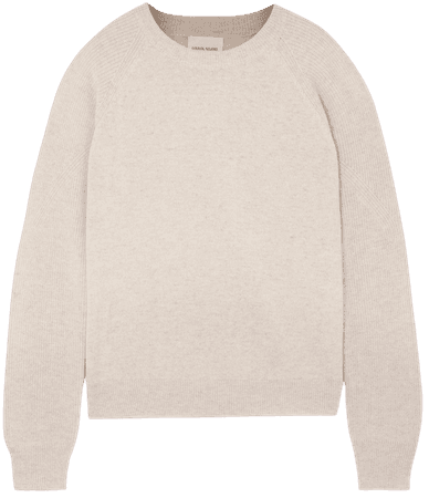 Beige Levanzo ribbed mélange cashmere sweater | LOULOU STUDIO | NET-A-PORTER