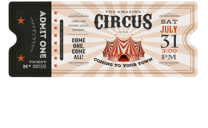 Vintage circus ticket Royalty Free Vector Image