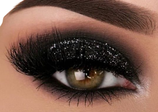 Black Glitter Eye Makeup