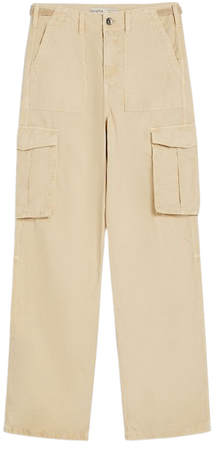 Adjustable straight fit cargo pants - Pants - Woman | Bershka