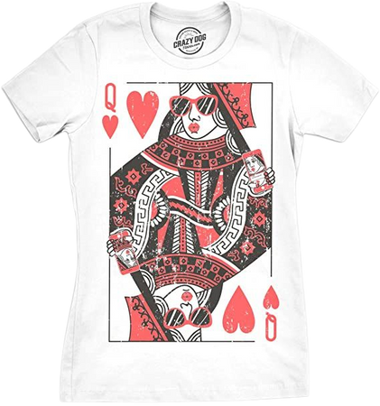 Amazon.com: Womens Queen of Hearts T Shirt Funny Vintage Graphic Cool Cute Tee for Ladies : Clothing, Shoes & Jewelry