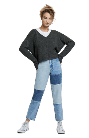 PacSun Patch On Blue Mom Jeans | PacSun