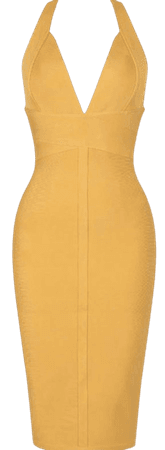 yellow bodycon dress
