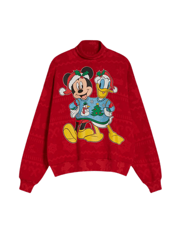 Mickey Mouse Xmas high neck sweatshirt - Sweatshirts and hoodies - Woman | Bershka
