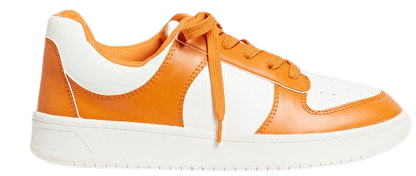 Orange court sneakers - Orange & white - Monki WW