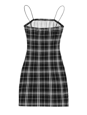 Plaid Slip Dress | ROMWE USA
