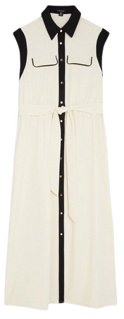 Twill Button Through Woven Midi Shirt Dress | Karen Millen