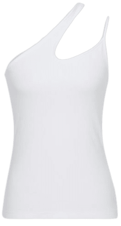 Reiss White Amber One Shoulder Cut Out Jersey Top | REISS USA