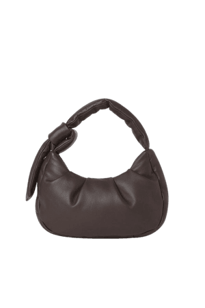 Small Leather Shoulder Bag - Dark brown - Ladies | H&M US