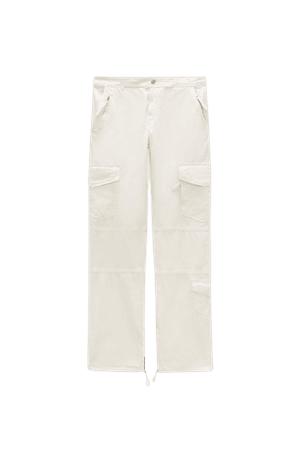 CARGO PANTS WITH ZIPPERS - Oyster White | ZARA United States