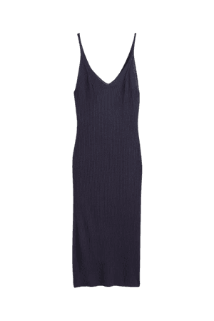 Ribbed Bodycon Dress - Navy blue - Ladies | H&M US