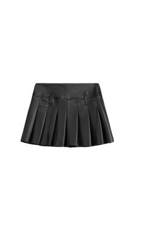 Faux leather box pleat mini skirt - Skirts - BSK Teen | Bershka