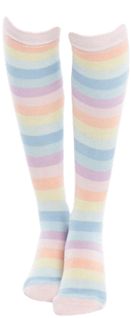 Pastel Rainbow Knee High Socks