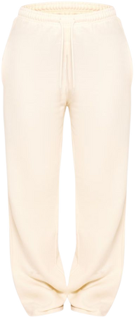 Cream Basic Wide Legged Sweatpants | Bottoms | PrettyLittleThing USA