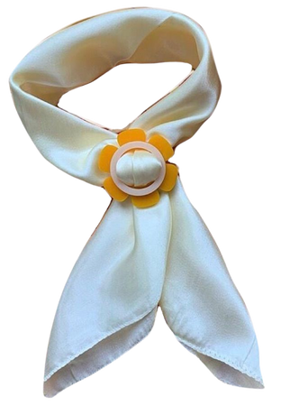 white yellow neck scarf