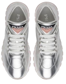 Prada metallic stitched sneakers metallic 1E245LF045Y5A - Farfetch