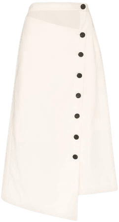 asymmetric button-down skirt