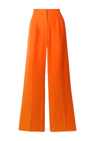 Veronica Beard Robinne Pleated Woven Wide-leg Pants - Orange - US0 - Realry: A global fashion sites aggregator