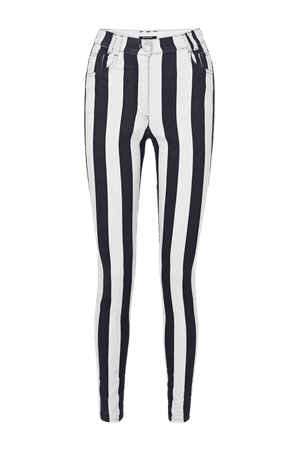 White Striped high-rise skinny jeans | Balmain | NET-A-PORTER