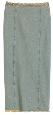 Raw-edged Denim Skirt - Light denim blue - Ladies | H&M US