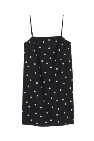 Cotton Dress - Black/dotted - Ladies | H&M US