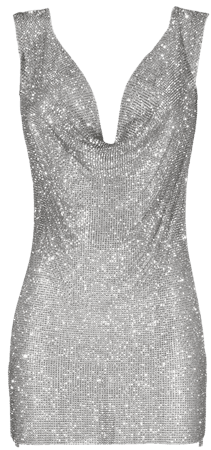 Silver crystals embellished draped dress | DAN MORE | Official site