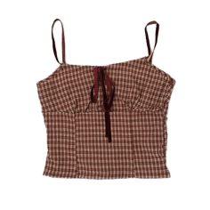 gingham tank with bow