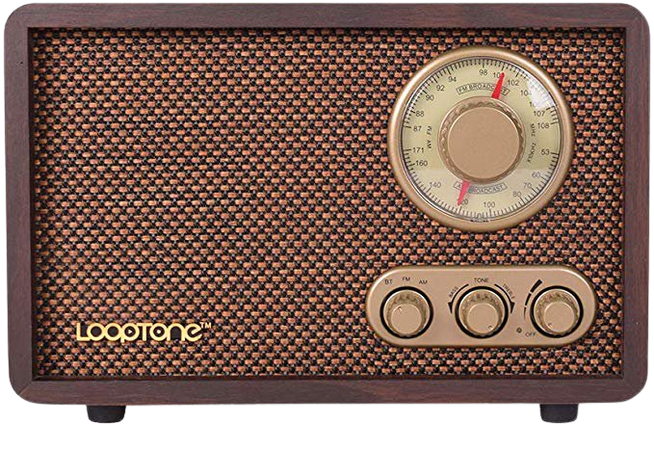LoopTone FM AM Radio Retro Wood Radio with Bluetooth Play Mp3 and Antenna Built in Speaker for Kitchen Living Room: Amazon.ca: Electronics