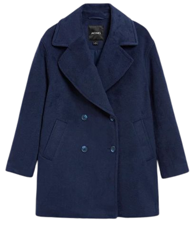 Blue short pea coat - Dark blue - Monki WW
