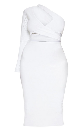 Plus White PLT Dress