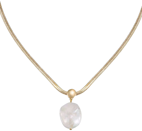Shop Ettika 18K Gold-Plated & Baroque Pearl Snake Chain Necklace | Saks Fifth Avenue