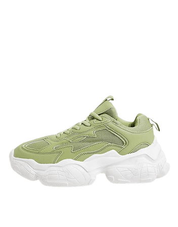 Topshop Castle chunky sneakers in green | ASOS