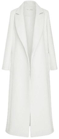 oscar de la renta long oversized white coat