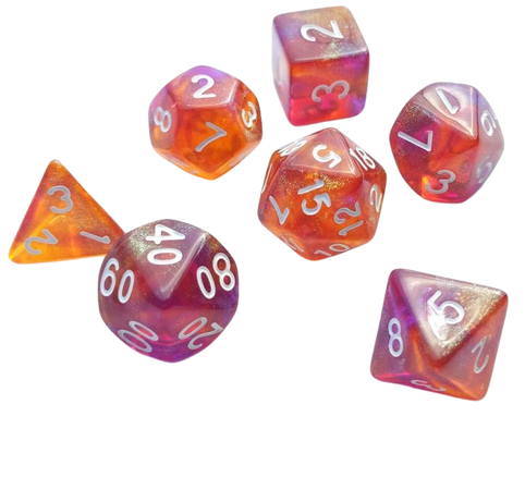 Purple and Orange Will O Wisp Dice DnD Dice Set Polyhedral | Etsy